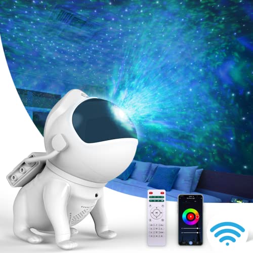 SPACE DOG Smart Starry Sky Galaxy Projektor mit Fernbedienung und App-Steuerung | Eingebauter Bluetooth-Lautsprecher mit weißem Rauschen für Kinder (Wi-Fi) von SPACE DOG