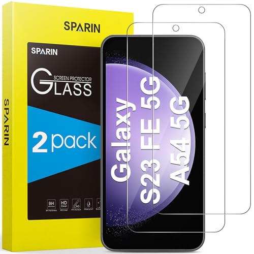 SPARIN 2 Stück Panzer Schutz Glas für Samsung Galaxy A54 5G / S23 FE Schutzfolie, 9H Härte Schutzglas von SPARIN