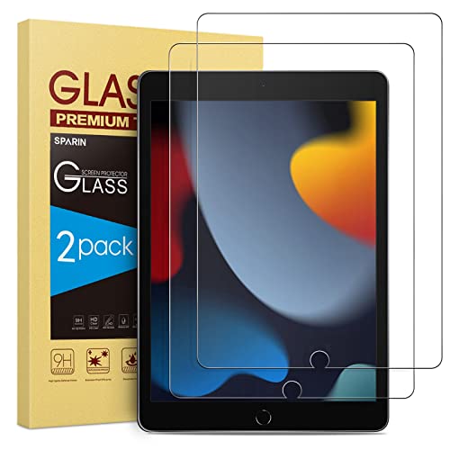 SPARIN 2 Stück Schutzfolie Kompatible mit iPad 9. Generation 10,2 Zoll (Modell 2021), 9H-Härte Gehärtetes Glas Displayschutzfolie für iPad 10,2 Zoll von SPARIN