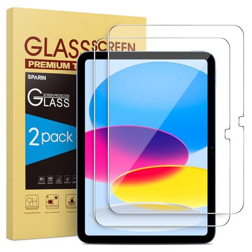 SPARIN 2 Stück Schutzfolie für iPad 10. Generation 2022, 9H Härte Schutzglas Displayfolie Panzer Schutz Glas für iPad 10 Folie, 10,9 Zoll von SPARIN