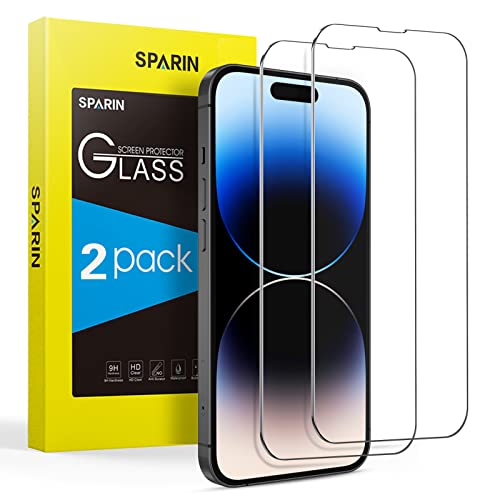 SPARIN 2 Stück Schutzfolie für iPhone 14 Pro Max/ 14 Plus und iPhone 13 Pro Max 6.7 Zoll (Nicht für 6.1 Zoll), 9h Härte Schutzfolie für iPhone 14 Plus, HD,Anti-Kratzen von SPARIN