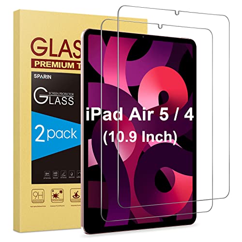 SPARIN 2 Stück Schutzfolie kompatibel mit iPad Air 5. Generation 2022 und iPad Air 4. Generation 2020 (10,9 Zoll), Präzise geschnittene Schutzfolie für maximalen Schutz, Kratzfest von SPARIN