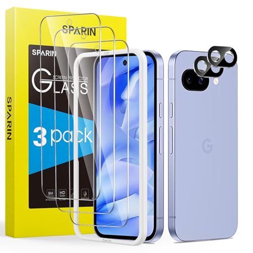 SPARIN 3+2 Stück Schutzfolie für Google Pixel 9a Panzer Schutz Glas mit Kameraschutz und Montage Rahmen, 9H Härte Pixel 9a Displayschutzfolie Zubehör SPARIN 3+2 Stück Schutzfolie für Google Pixel 9a Panzer Schutz Glas mit Kameraschutz und Montage Rahmen, 9H Härte Pixel 9a Displayschutzfolie Zubehör von SPARIN