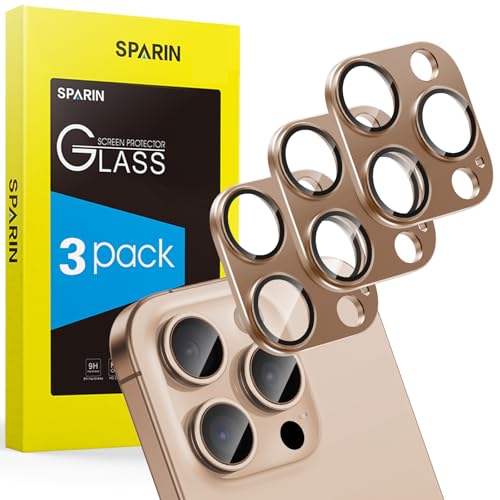 SPARIN 3 Stück Kameraschutz für iPhone 16 pro/iPhone 16 pro max Kamera, Aluminium-legierung Linse Schutzfolie 9H Panzer Schutz Glas, Kamera Schutzfolie, Anti-Kratzer, Titan Wüstensand SPARIN 3 Stück Kameraschutz für iPhone 16 pro/iPhone 16 pro max Kamera, Aluminium-legierung Linse Schutzfolie 9H Panzer Schutz Glas, Kamera Schutzfolie, Anti-Kratzer, Titan Wüstensand von SPARIN