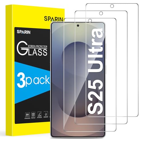 SPARIN 3 Stück Panzer Schutz Glas für Samsung Galaxy S25 Ultra, 9H Härte Schutzfolie für S25 Ultra Kompatibel mit Fingerabdrucksensor,Anti-Kratzen,Anti-Bläschen,HD-Klar SPARIN 3 Stück Panzer Schutz Glas für Samsung Galaxy S25 Ultra, 9H Härte Schutzfolie für S25 Ultra Kompatibel mit Fingerabdrucksensor,Anti-Kratzen,Anti-Bläschen,HD-Klar von SPARIN