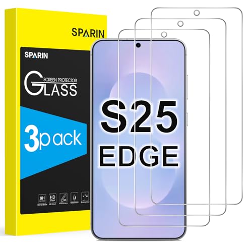 SPARIN 3 Stück Schutzfolie für Samsung Galaxy S25 Edge Panzer Schutz Glas, HD-Klar, Fingerabdruck-ID Kompatibel, 9H Härte, Kratfest, 6,7 Zoll SPARIN 3 Stück Schutzfolie für Samsung Galaxy S25 Edge Panzer Schutz Glas, HD-Klar, Fingerabdruck-ID Kompatibel, 9H Härte, Kratfest, 6,7 Zoll von SPARIN