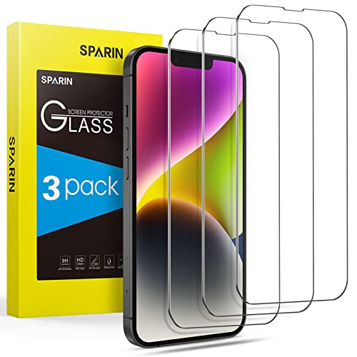 SPARIN für iPhone 14/13/13 Pro und iPhone 16e für Panzer Schutz Glas, 3 Stück HD Schutzfolie für iPhone 6.1 Zoll,9H-Härte Gehärtetes Glas von SPARIN