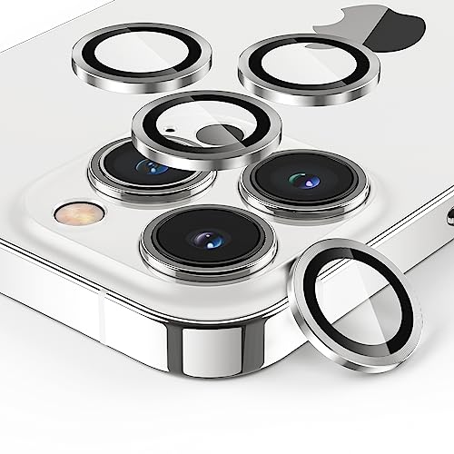 SPARIN 4 Stück Kameraschutz für iPhone 13 Pro und iPhone 13 Pro Max, 9H Härte Gehärtetes Glas Kamera Schutz Protector HD-Klarheit, Silber von SPARIN