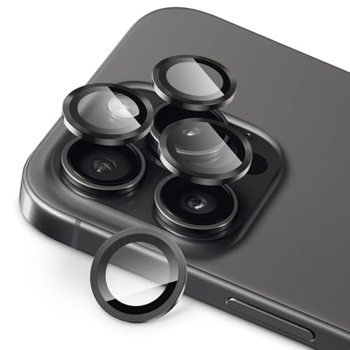 SPARIN 4 Stück für iPhone 15 Pro/iPhone 15 Pro Max Kameraschutz, 9H Härte Panzer Schutz Glas, Ultra-Klar Kamera Schutzfolie, Anti-Kratzer, Titan Schwarz SPARIN 4 Stück für iPhone 15 Pro/iPhone 15 Pro Max Kameraschutz, 9H Härte Panzer Schutz Glas, Ultra-Klar Kamera Schutzfolie, Anti-Kratzer, Titan Schwarz von SPARIN