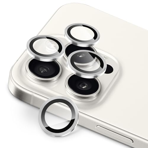 SPARIN 4 Stück für iPhone 15 Pro/iPhone 15 Pro Max Kameraschutz, 9H Härte Panzer Schutz Glas, Ultra-Klar Kamera Schutzfolie, Anti-Kratzer, Titan Weiß SPARIN 4 Stück für iPhone 15 Pro/iPhone 15 Pro Max Kameraschutz, 9H Härte Panzer Schutz Glas, Ultra-Klar Kamera Schutzfolie, Anti-Kratzer, Titan Weiß von SPARIN