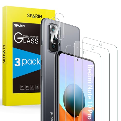 SPARIN 5 Stück Schutzfolie Kompatibel mit Xiaomi Redmi Note 10 Pro 6,67 Zoll, 3 Displayschutzfolie und 2 Kamera Folie, 9H Härteglas SPARIN 5 Stück Schutzfolie Kompatibel mit Xiaomi Redmi Note 10 Pro 6,67 Zoll, 3 Displayschutzfolie und 2 Kamera Folie, 9H Härteglas von SPARIN