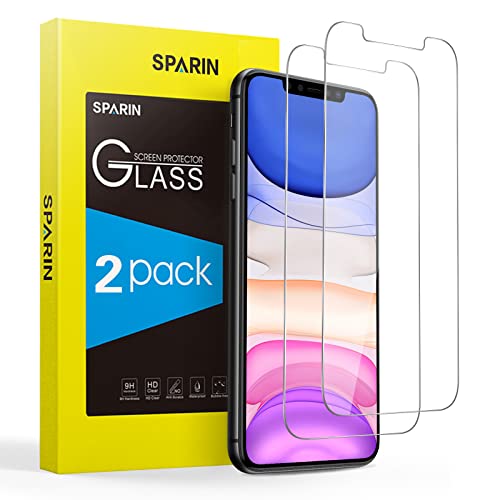 SPARIN Panzer Schutz Glas für iPhone 11/ XR und iPhone 12/12 Pro Schutzfolie, 2 Stück Displayschutzfolie für iPhone 12/12 Pro，9H Härte Glas von SPARIN