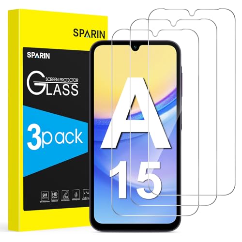 SPARIN Schutzfolie kompatibel mit Samsung Galaxy A15 4G / 5G Panzer Schutz Glas, 9H Härte, HD Displayschutzfolie, 3 Stück von SPARIN