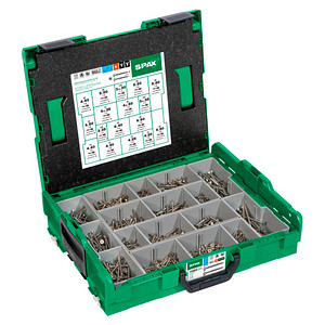 SPAX® Holzschrauben Sortiment L-BOXX Mini EDELSTAHL 5000009165019, 1070 St. von SPAX®