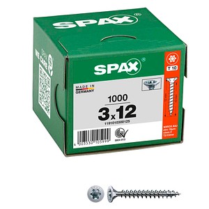 SPAX® Universalschrauben T10 Senkkopf WIROX 1191010300125 3 mm x 12 mm, 1000 St. von SPAX®