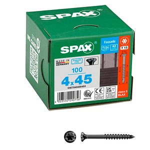 SPAX® Fassadenschrauben T15 Linsensenkkopf BLAX 0467040400453 4 mm x 45 mm, 100 St. von SPAX®