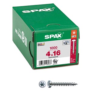 SPAX® Universalschrauben T20 Halbrundkopf WIROX 0201010400165 4 mm x 16 mm, 1000 St. von SPAX®
