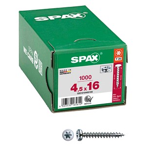 SPAX® Universalschrauben T20 Halbrundkopf WIROX 0201010450165 4,5 mm x 16 mm, 1000 St. von SPAX®