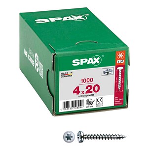 SPAX® Universalschrauben T20 Halbrundkopf WIROX 0201010400205 4 mm x 20 mm, 1000 St. von SPAX®