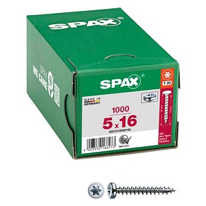 SPAX® Universalschrauben T20 Halbrundkopf WIROX 0201010500165 5 mm x 16 mm, 1000 St. von SPAX®