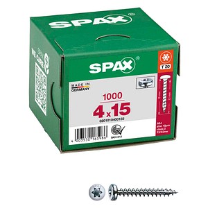 SPAX® Universalschrauben T20 Halbrundkopf WIROX 0201010400155 4 mm x 15 mm, 1000 St. von SPAX®