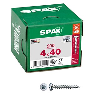 SPAX® Universalschrauben T20 Halbrundkopf WIROX 0201010400403 4 mm x 40 mm, 200 St. von SPAX®