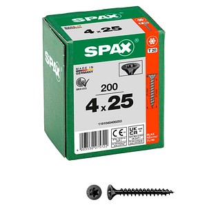 SPAX® Universalschrauben T20 Senkkopf BLAX 1191040400253 4 mm x 25 mm, 200 St. von SPAX®