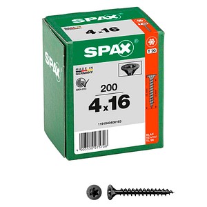 SPAX® Universalschrauben T20 Senkkopf BLAX 1191040400163 4 mm x 16 mm, 200 St. von SPAX®