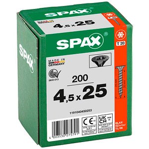 SPAX® Universalschrauben T20 Senkkopf BLAX 1191040450253 4,5 mm x 25 mm, 200 St. von SPAX®