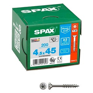 SPAX® Universalschrauben T20 Senkkopf Edelstahl A2 0197000450453 4,5 mm x 45 mm, 200 St. von SPAX®