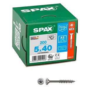 SPAX® Universalschrauben T20 Senkkopf Edelstahl A2 0197000500403 5 mm x 40 mm, 200 St. von SPAX®
