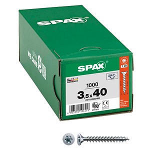 SPAX® Universalschrauben T20 Senkkopf WIROX 1191010350405 3,5 mm x 40 mm, 1000 St. von SPAX®