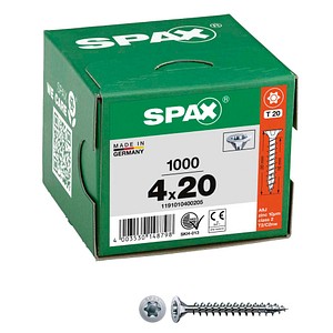 SPAX® Universalschrauben T20 Senkkopf WIROX 1191010400205 4 mm x 20 mm, 1000 St. von SPAX®