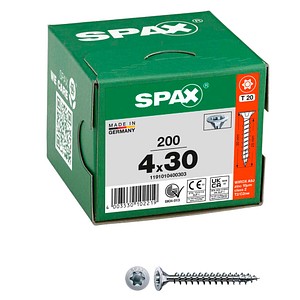 SPAX® Universalschrauben T20 Senkkopf WIROX 1191010400303 4 mm x 30 mm, 200 St. von SPAX®
