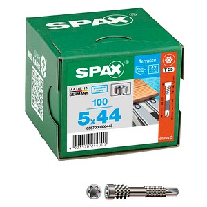 SPAX® Terrassenschrauben T25 Zylinderkopf A2 0557000500443 5 mm x 44 mm, 100 St. von SPAX®