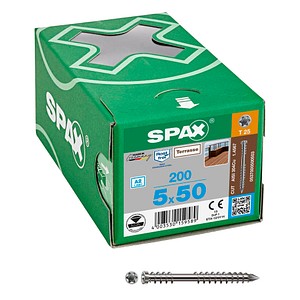 SPAX® Terrassenschrauben T25 Zylinderkopf Edelstahl A2 0537000500503 5 mm x 50 mm, 200 St. von SPAX®