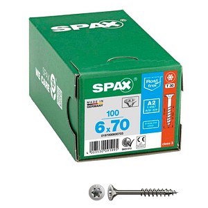 SPAX® Universalschrauben T30 Senkkopf Edelstahl A2 0197000600703 6 mm x 70 mm, 100 St. von SPAX®