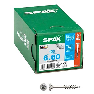 SPAX® Universalschrauben T30 Senkkopf Edelstahl A2 0197000600603 6 mm x 60 mm, 100 St. von SPAX®
