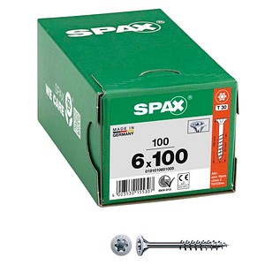 SPAX® Universalschrauben T30 Senkkopf WIROX 0191010601005 6 mm x 100 mm, 100 St. von SPAX®