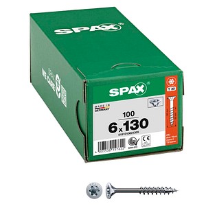 SPAX® Universalschrauben T30 Senkkopf WIROX 0191010601305 6 mm x 130 mm, 100 St. von SPAX®