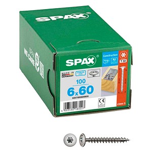SPAX® Holzbauschrauben T30 Tellerkopf Edelstahl A2 0257000600605 6 mm x 60 mm, 100 St. von SPAX®