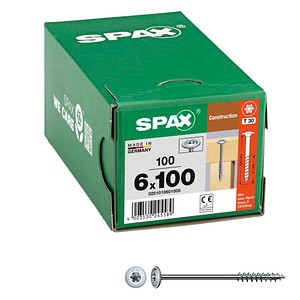SPAX® Holzbauschrauben T30 Tellerkopf WIROX 0251010601005 6 mm x 100 mm, 100 St. von SPAX®