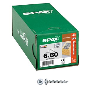 SPAX® Holzbauschrauben T30 Tellerkopf WIROX 0251010600805 6 mm x 80 mm, 100 St. von SPAX®
