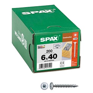 SPAX® Holzbauschrauben T30 Tellerkopf WIROX 0251010600405 6 mm x 40 mm, 200 St. von SPAX®