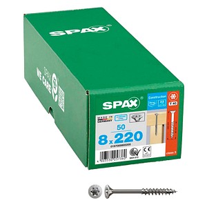 SPAX® Universalschrauben T40 Senkkopf Edelstahl A2 0197000802205 8 mm x 220 mm, 50 St. von SPAX®
