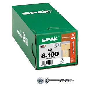SPAX® Holzbauschrauben T40 Senkkopf WIROX 0191010801005 8 mm x 100 mm, 50 St. von SPAX®