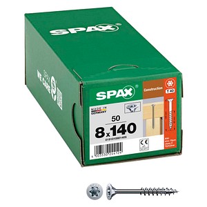 SPAX® Holzbauschrauben T40 Senkkopf WIROX 0191010801405 8 mm x 140 mm, 50 St. von SPAX®
