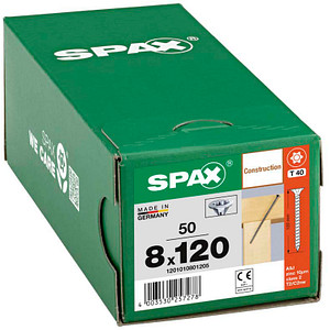 SPAX® Holzbauschrauben T40 Senkkopf WIROX 1201010801205 8 mm x 120 mm, 50 St. von SPAX®