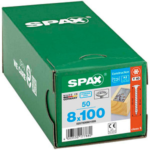 SPAX® Holzbauschrauben T40 Tellerkopf Edelstahl A2 0257000801005 8 mm x 100 mm, 50 St. von SPAX®