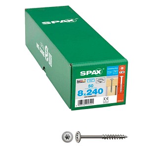 SPAX® Holzbauschrauben T40 Tellerkopf Edelstahl A2 0257000802405 8 mm x 240 mm, 50 St. von SPAX®